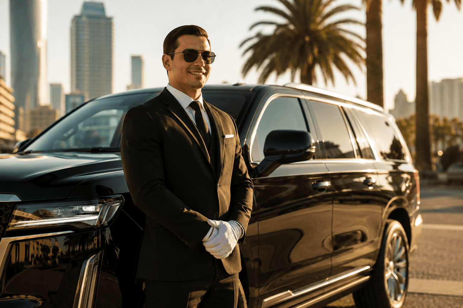 LALIU Luxury chauffeur opening a car door for a client
