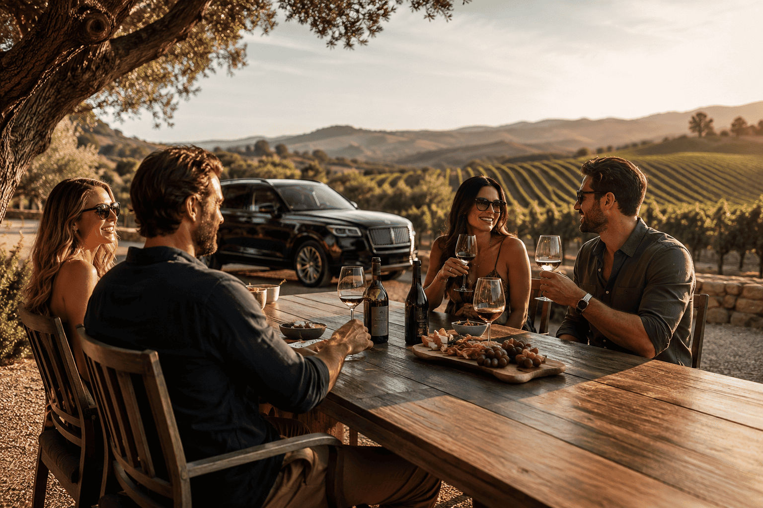 Luxury vehicle for a premium California wine tour